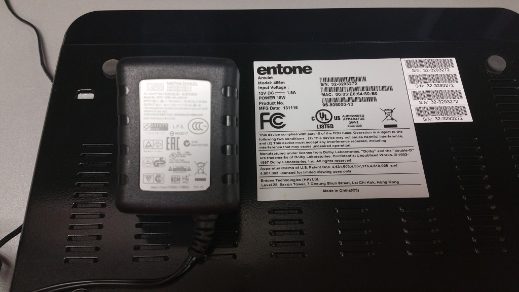 Entone Amulet 455 IPTV PVR STB Power Supply