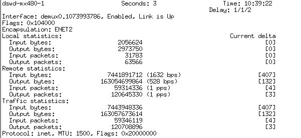MX480 Monitor Interface DHCP