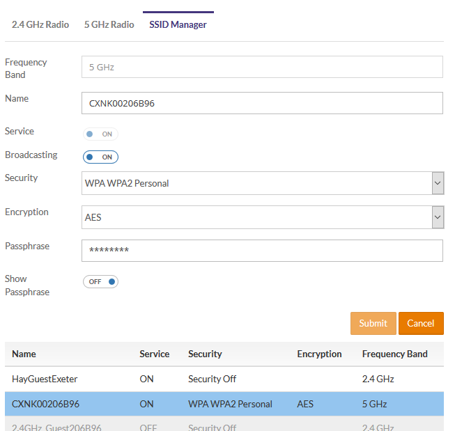 SSID Editing Form