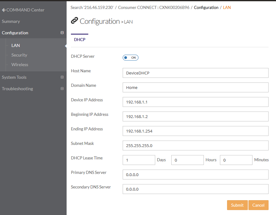 DHCP Changes. Rarely needed.