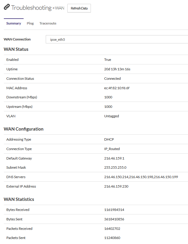 Troubleshoot WAN